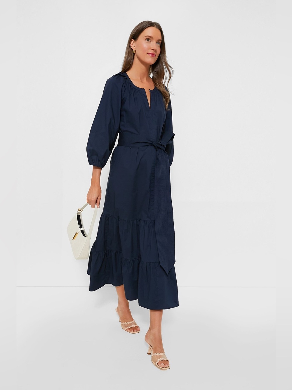 Tuckernuck Navy Lyles Maxi Dress with Removable Belt | XXXL